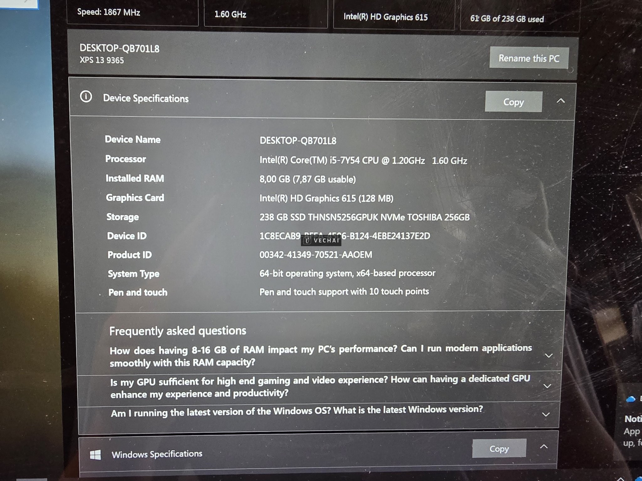 HN – dọn nhà thanh lý Laptop Dell XPS 9365 màn hình 4K touch