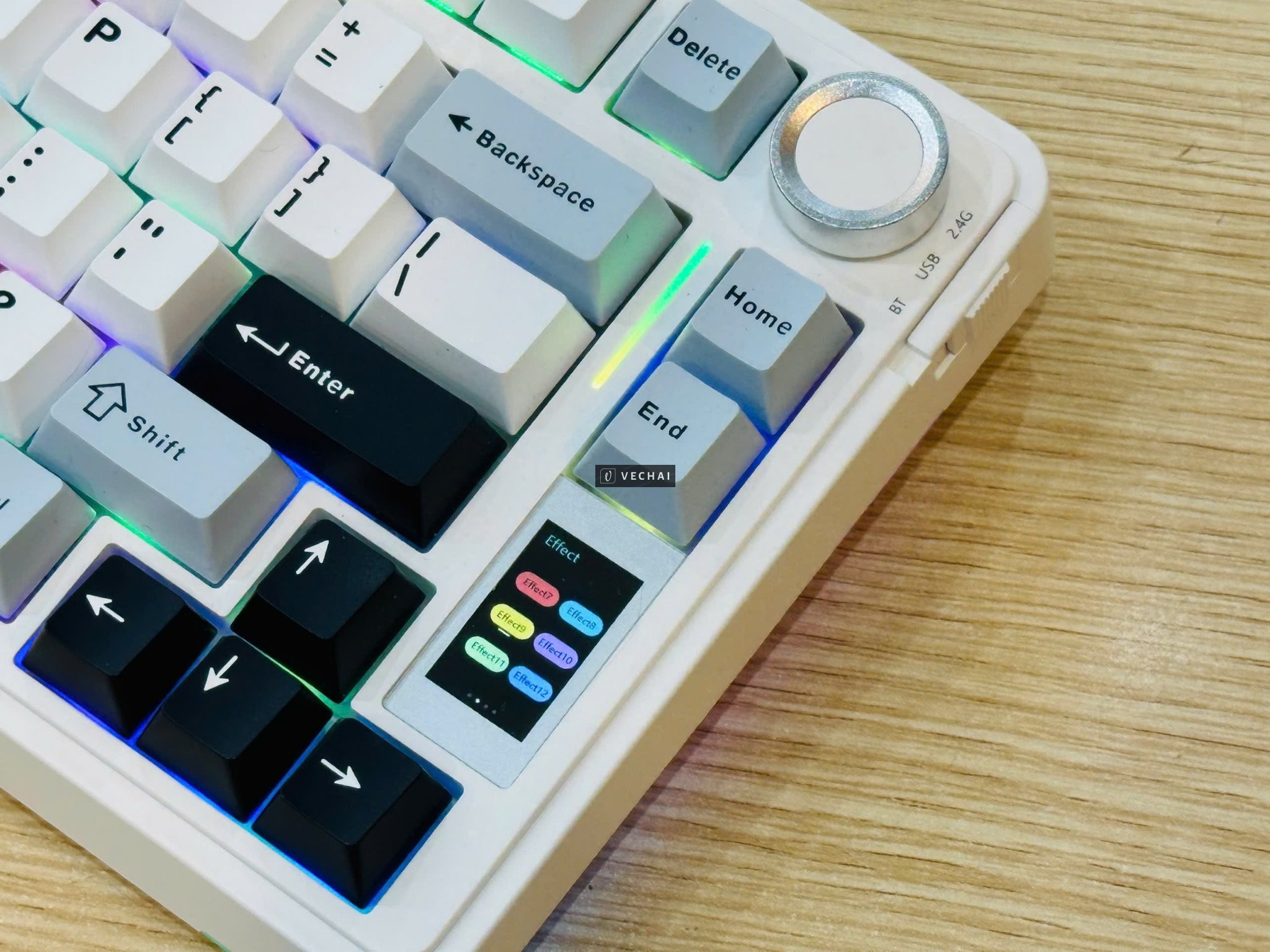 Bàn phím cơ không dây AULA S75 PRO bluetooth Có 3 mode – Có màn LCD – LED RGB – bàn phím như mới – E