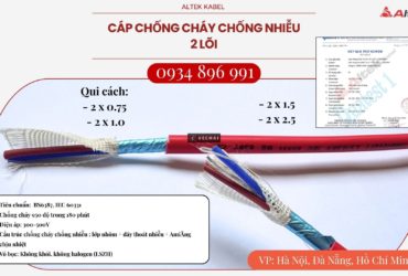 Cáp chống cháy chống nhiễu 2 lõi (0.75–2.5mm²) – Cung cấp Quảng Bình, Quảng Ngãi, Quảng Nam