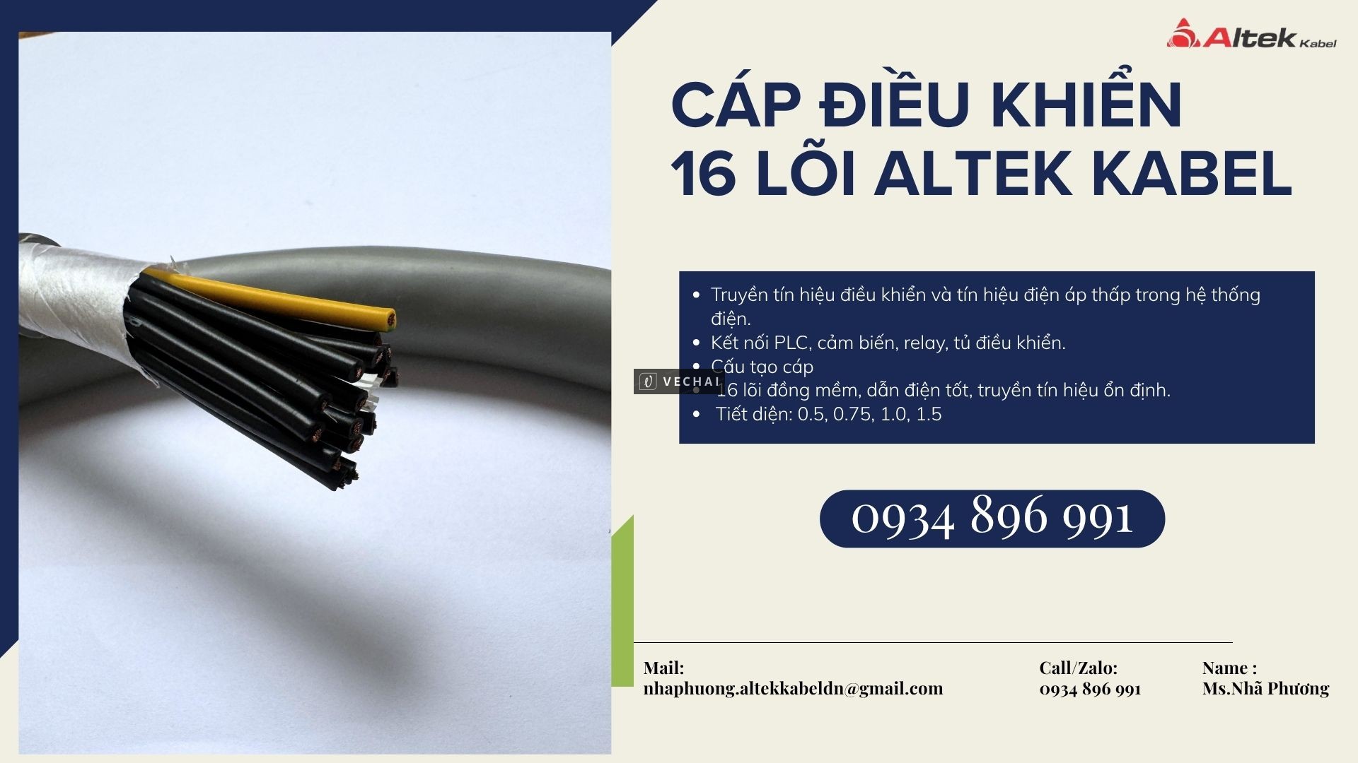 Cáp Điều Khiển 16 Lõi 0.75mm² Giá Tốt – Sẵn Kho Đà Nẵng, Hà Nội, TP.HCM