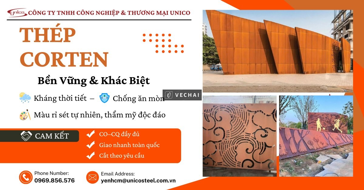 THÉP CORTEN (COR-TEN): VẬT LIỆU KHÁNG THỜI TIẾT VỚI VẺ ĐẸP VĨNH CỬU