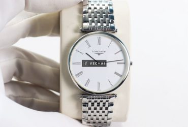 ĐH Nam Longines La Grande L4.800.4.11.6; Mặt trắng; Dây thép; Size 35mm Siêu mỏng