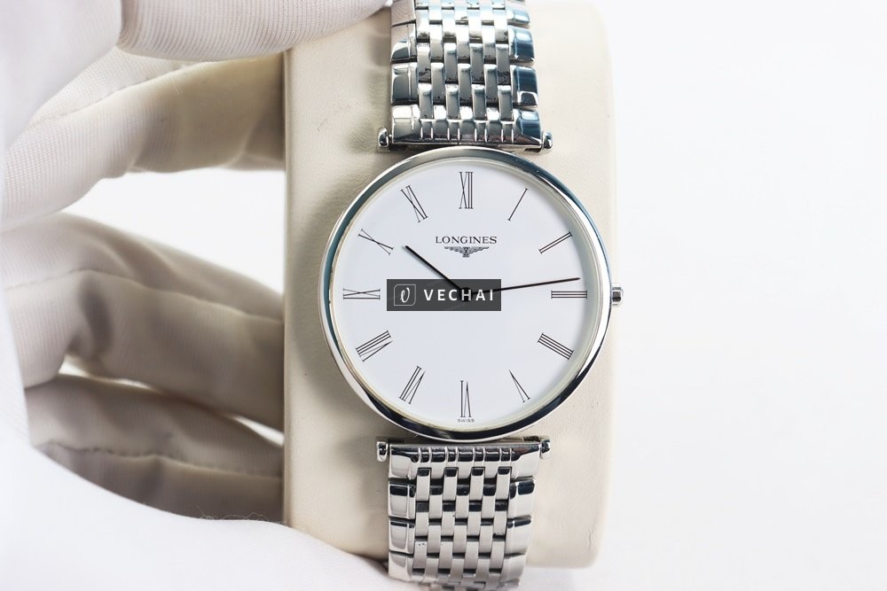 ĐH Nam Longines La Grande L4.800.4.11.6; Mặt trắng; Dây thép; Size 35mm Siêu mỏng
