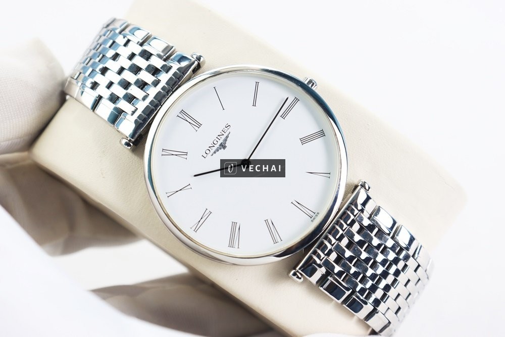 ĐH Nam Longines La Grande L4.800.4.11.6; Mặt trắng; Dây thép; Size 35mm Siêu mỏng