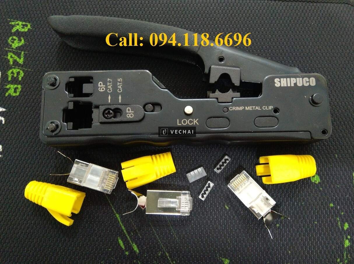 Đầu bấm mạng công nghiệp Cat6A STP chống nhiễu Shielded không dùng tool