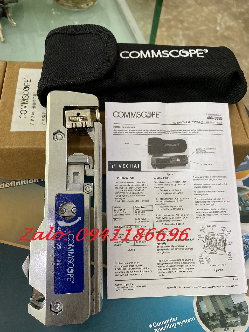 Kìm nhấn nhân mạng Commscope/AMP, Cáp mạng đi thang máy Cat7