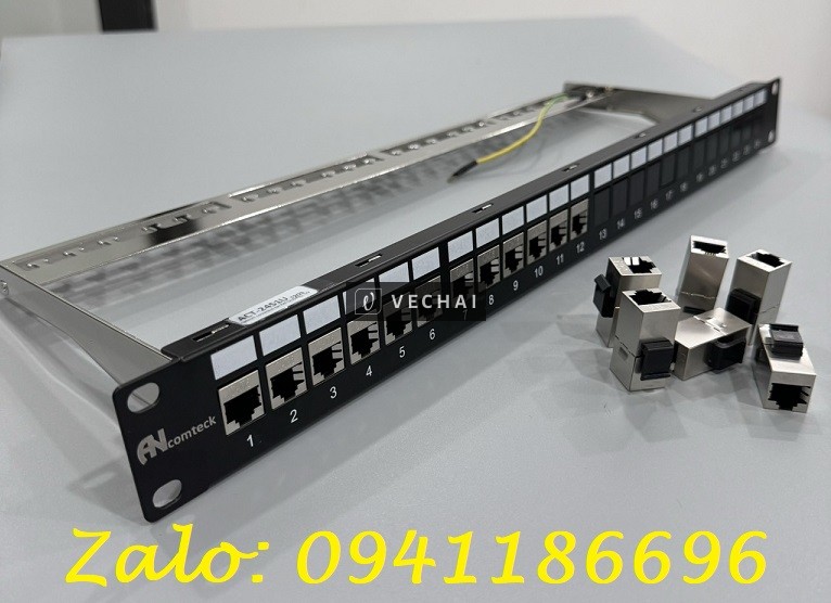 Đại lý phân phối Thanh đấu nối mạng PATCH PANEL STP 24 cổng CAT6A mã ACT-24S1U, ACT-6A-88 ANCOMTECK