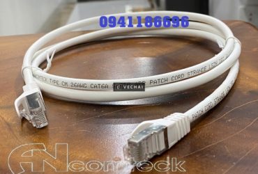 Dây nhảy PATCH CORD Cat6A S-FTP, Shielded, LSZH, White, 1.5M-2M-3M đúc – ANCOMTECK, sẵn kho