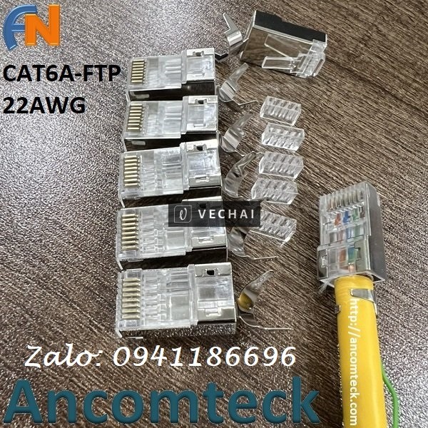Đầu bấm mạng CAT6A chống nhiễu FTP ACT-F6AS-P100 hãng Ancomteck