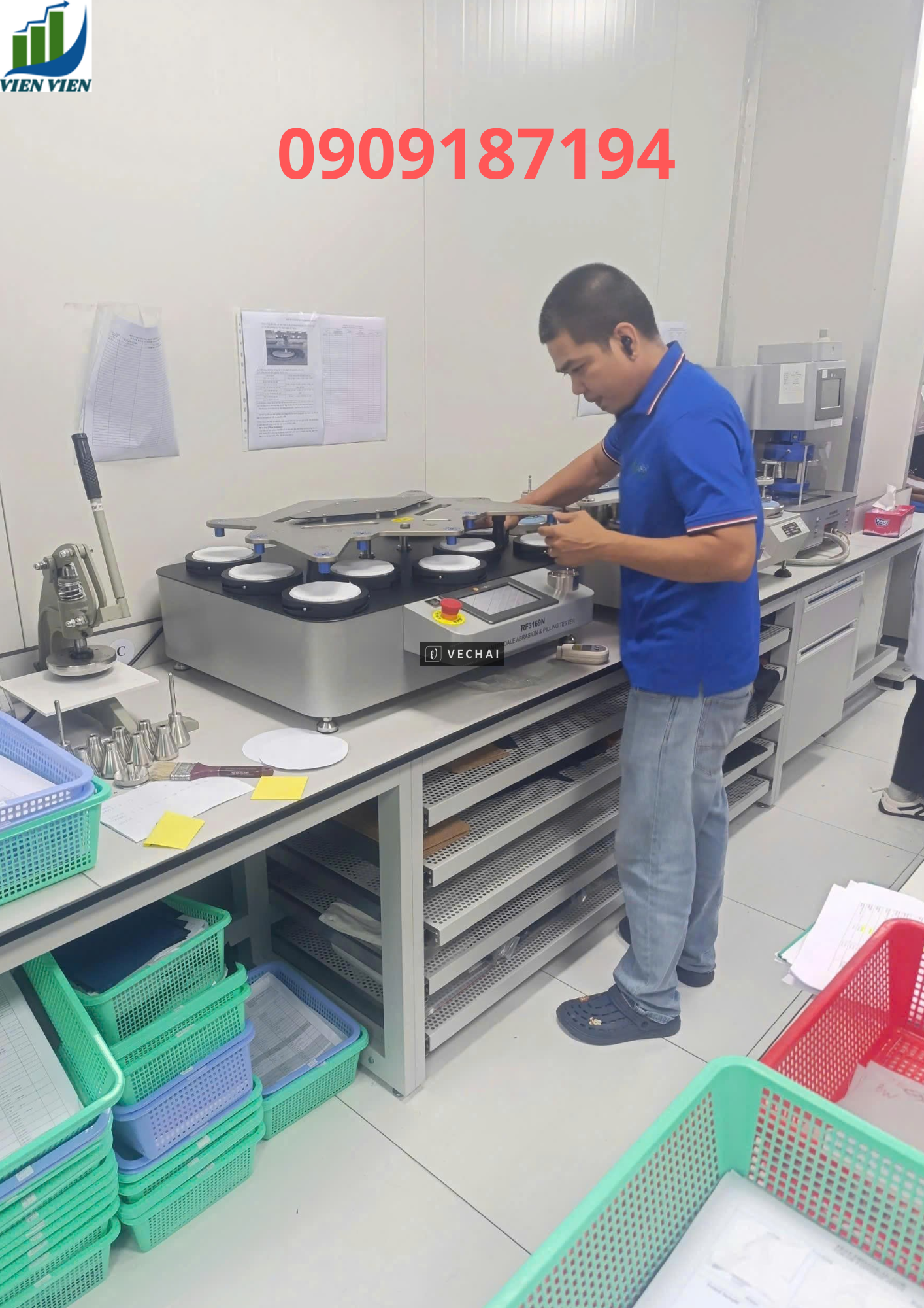 Máy kiểm tra mài mòn & xù lông RF3169N (Martindale)  RF3169N là thiết bị chuyên dùng để đánh giá