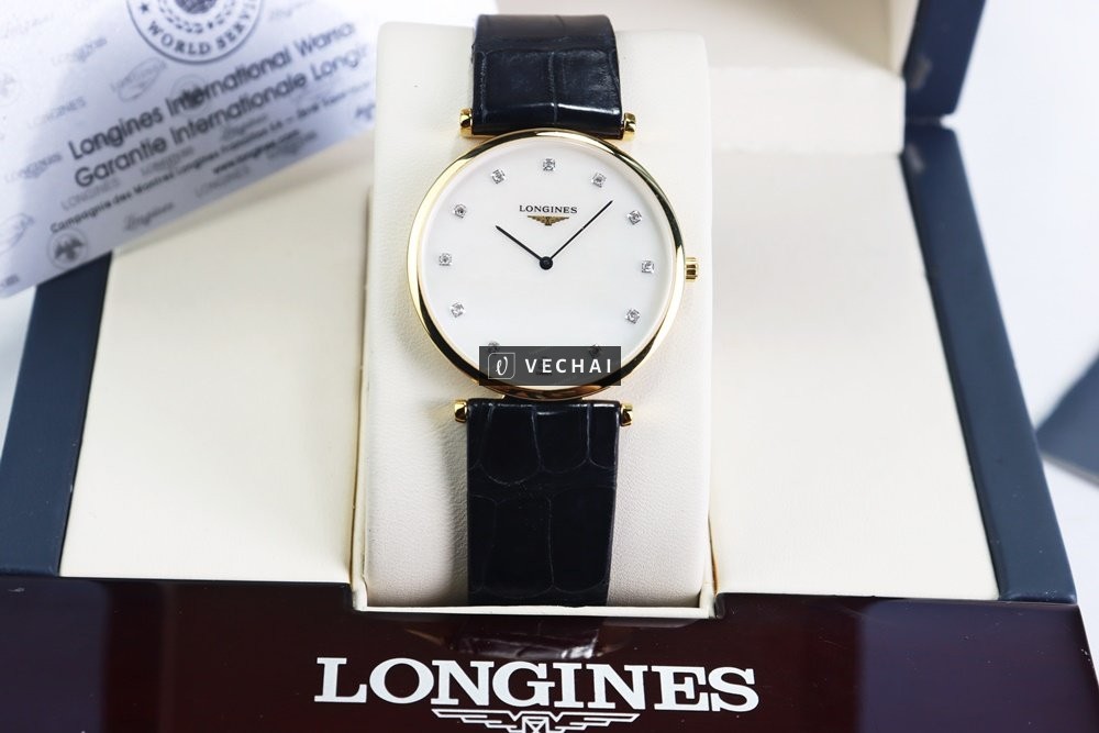 ĐH Nam Longines La Grande L4.709.1.88.2 Demi Vàng Hồng, Cọc số Kim Cương; Size 33mm