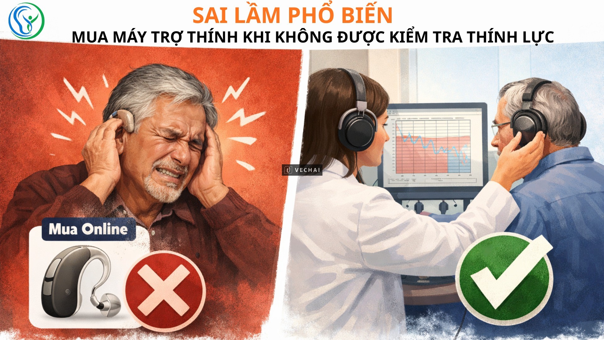 SAI LẦM PHỔ BIẾN: MUA MÁY TRỢ THÍNH KHI CHƯA KIỂM TRA THÍNH LỰC – HẬU QUẢ CÓ THỂ LÀM TAI YẾU HƠN.