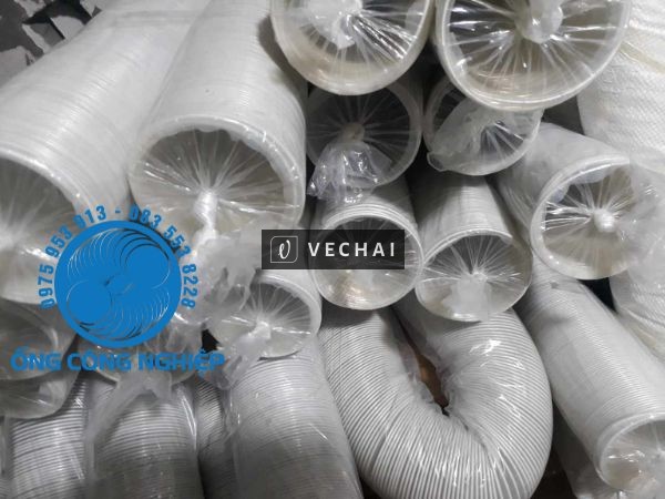 Ống hút bụi lõi thép D60, ống gió bụi trắng D60