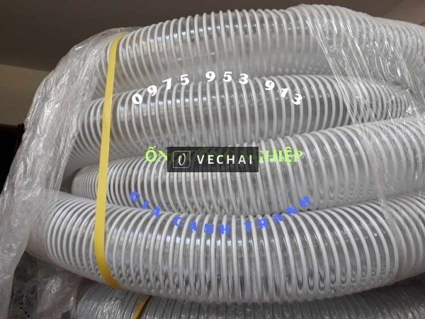 Ống hút bụi lõi thép D60, ống gió bụi trắng D60