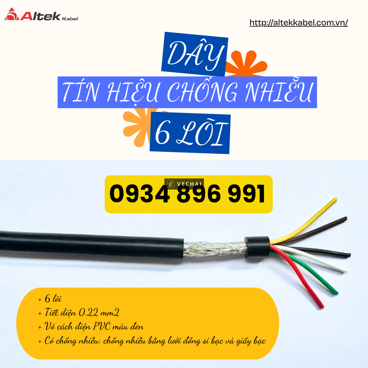 Mua Cáp Tín Hiệu 6 Lõi 0.22 mm² Tại Thanh Hóa, Hải Phòng, Nghệ An: Giá Tốt Nhất