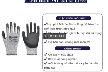 Găng Tay Nitrile Foam GMG N1503 – Êm tay, chống trượt, phù hợp thao tác công nghiệp