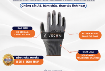 Găng Tay Chống Cắt Nitrile Foam GMG AF1306 – Chống cắt A6, bám chắc, thao tác linh hoạt