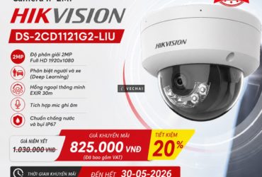 Camera IP 2MP Hikvision DS-2CD1121G2-LIU Chính Hãng Ưu Đãi Giảm 20%