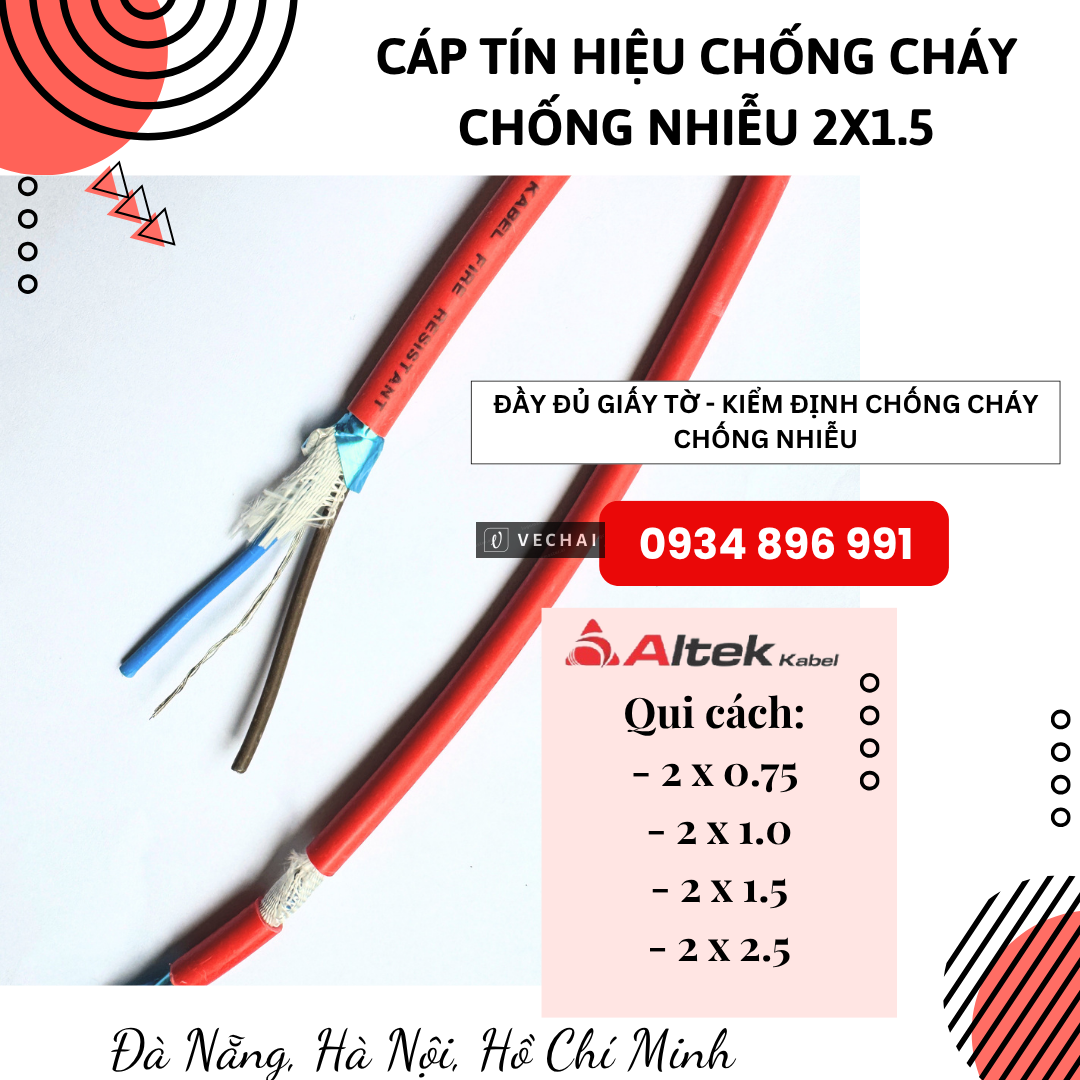 Cáp 2×0.75mm² Chống Cháy Chống Nhiễu – Giao Ngay Hải Phòng, Quảng Ninh, Thái Bình – Chiết Khấu Cao