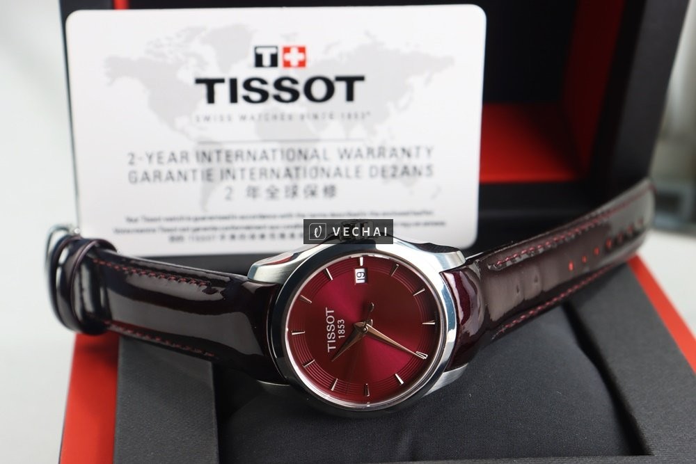 ĐH Nữ Tissot Couturier Lady T035.210.16.371 .01; Mặt Đỏ Đô; Size 32mm