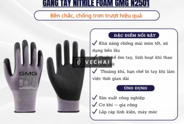 Găng Tay Nitrile Foam GMG N2501 – Bền chắc, chống trượt, tối ưu cho sản xuất công nghiệp