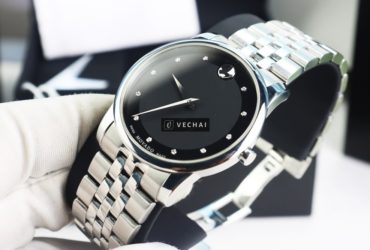 ĐH Nam Movado Museum 0606878; Cọc Số Kim Cương Đính 11v kim cương; Size 40mm