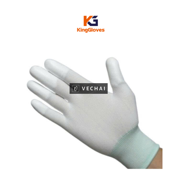 Găng Tay Sợi Trắng Ngón Tay Phủ PU KP-GT-PU – Linh Hoạt, Chống Trơn Cho Thao Tác Chi Tiết Găng Ta