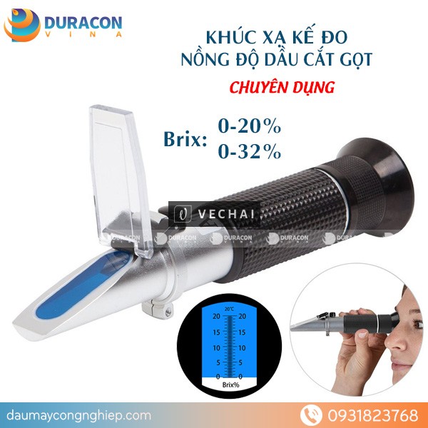 Khúc xạ kế đo nồng độ dầu cắt gọt cầm tay chuyên dụng ATC 0-20% Brix