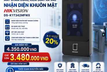 Máy Chấm Công Khuôn Mặt Hikvision DS-K1T342MFWX Chính Hãng Giá Ưu Đãi