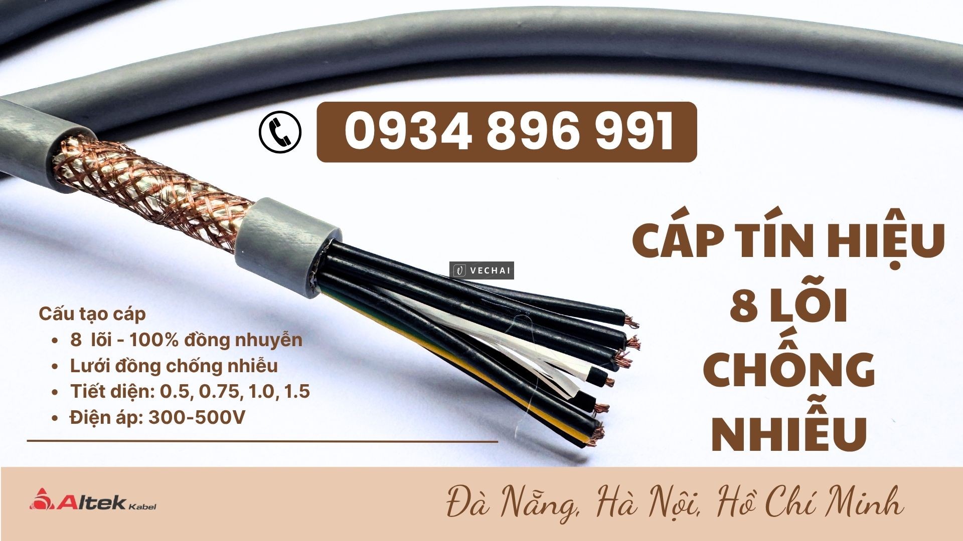 Cáp Tín Hiệu 8 x 1.5mm² chống nhiễu hỗ trợ giao hàng Hà Nội, Hưng Yên, Bắc Ninh