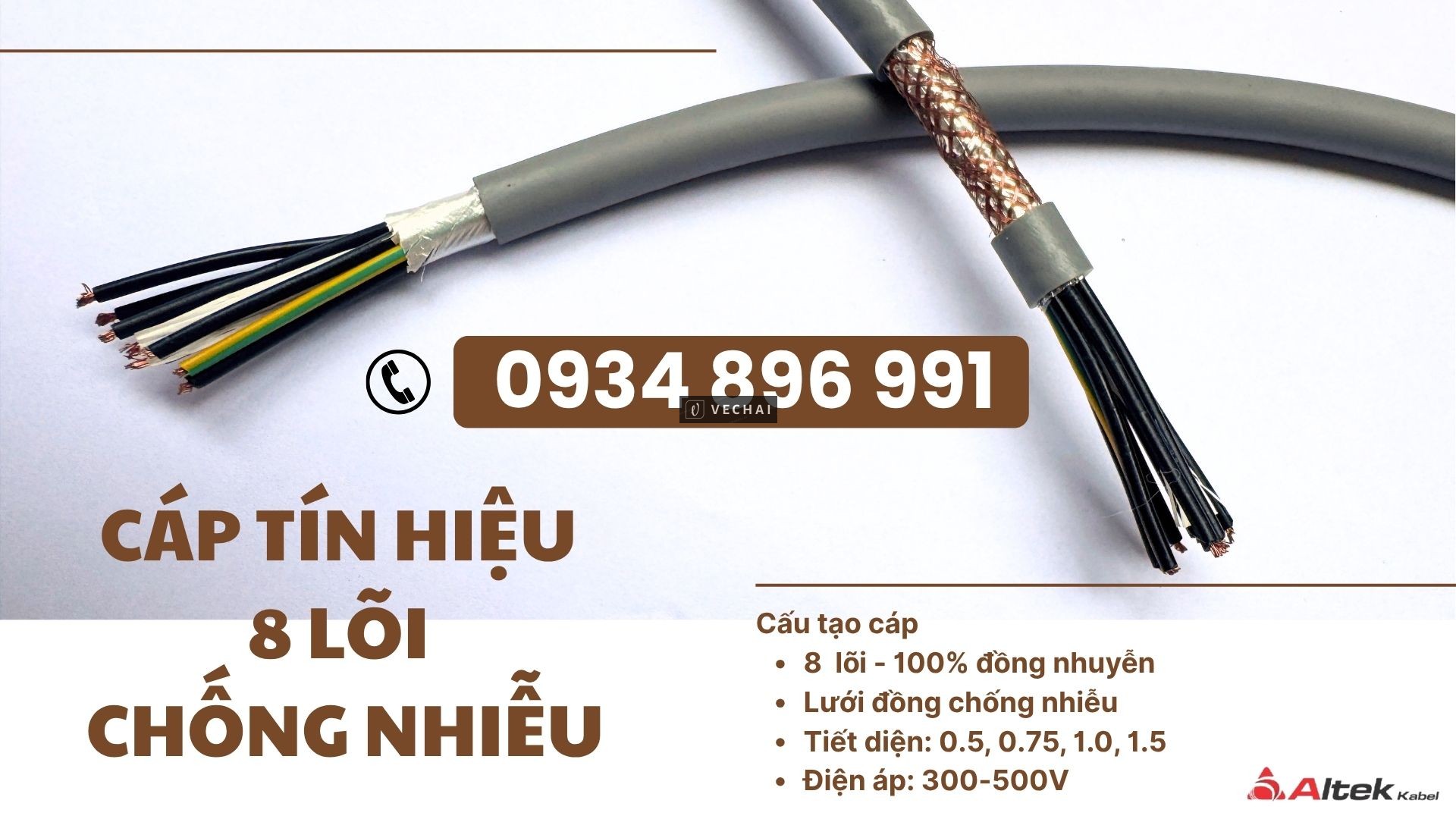 Cáp Tín Hiệu 8 x 1.5mm² chống nhiễu hỗ trợ giao hàng Hà Nội, Hưng Yên, Bắc Ninh