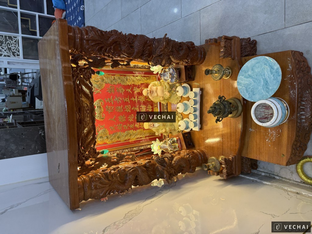 THANH LÝ TỦ THỜ THẦN TÀI – ÔNG ĐỊA GỖ ĐỎ CHẠM KHẮC RỒNG PHỤNG TINH